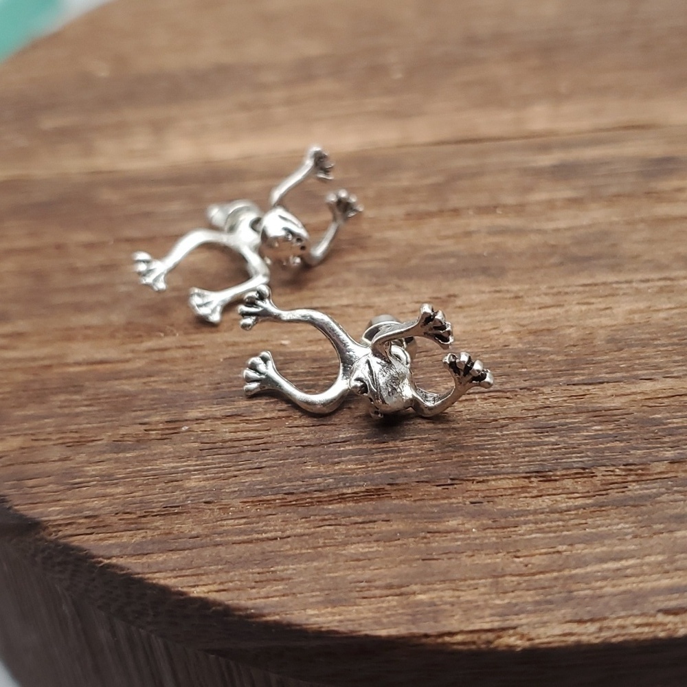 Whimsical forest frog earrings E843‎